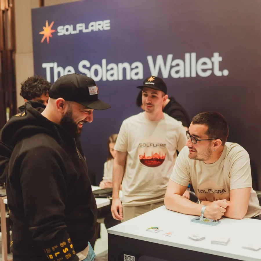 image of colleagues at event booth